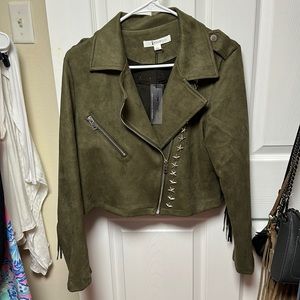 Army Green Jacket - with fringe and silver stars